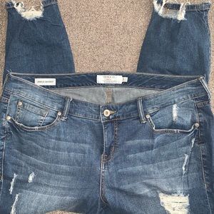 Torrid Distressed Ankle Skinny Jeans